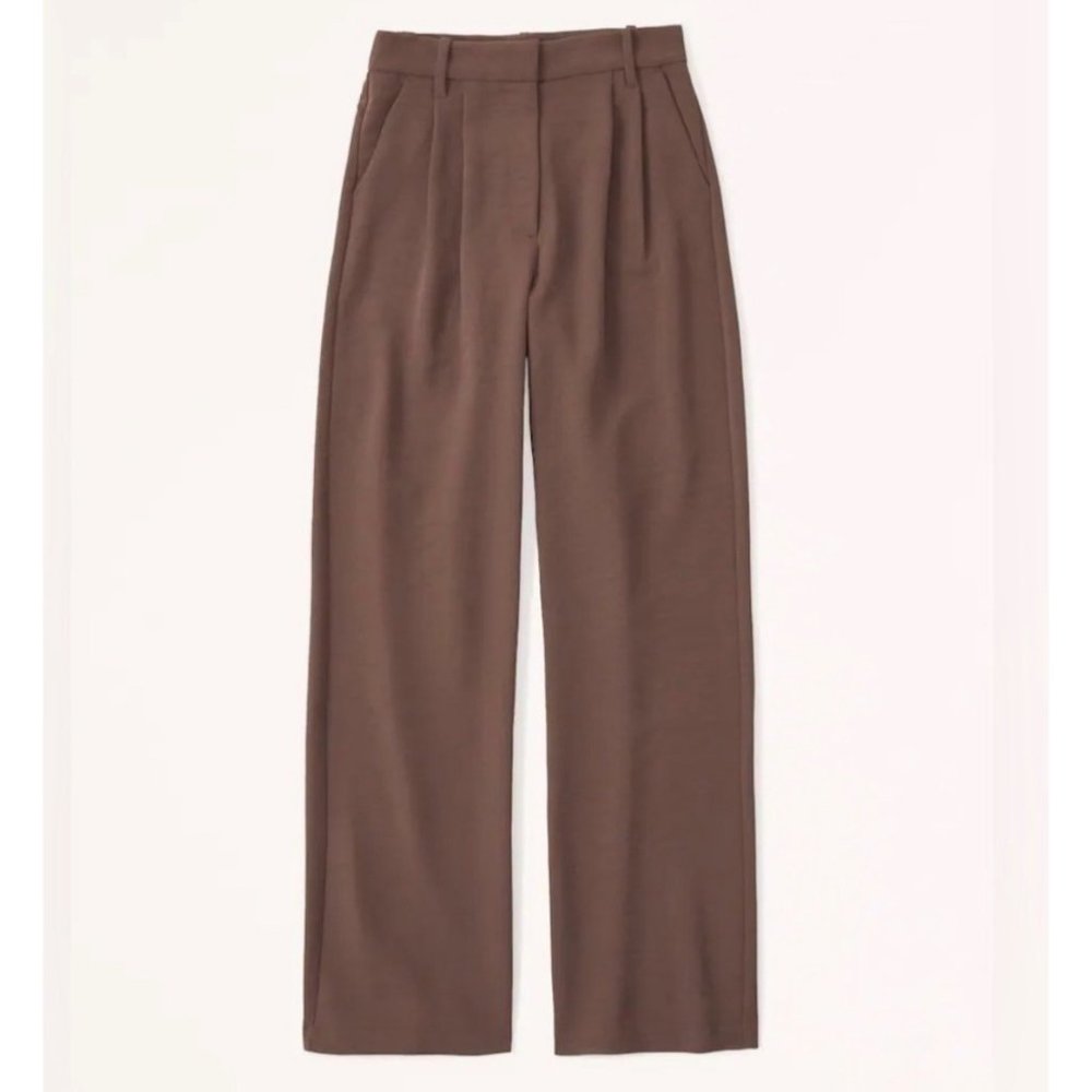 Abercrombie & Fitch Sloan Tailored Premium Crepe Pants Dark Brown size S